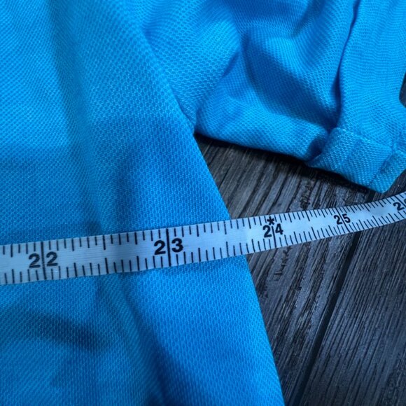 Paul Fredrick Men's Polo Shirt, Aqua Blue, accenting print, Size XL - Picture 4 of 8